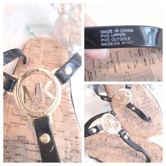 Michael Kors Shoes - Michael Kors MK Charm Jelly Flip Flop Cork Bottom